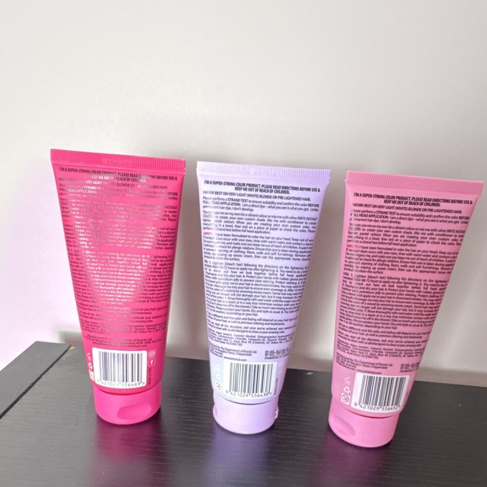 BRITE Cruelty-Free Vegan Hair Dye Wholesale Bulk Lot 3 Pink/Pastel Purple - Picture 5 of 5